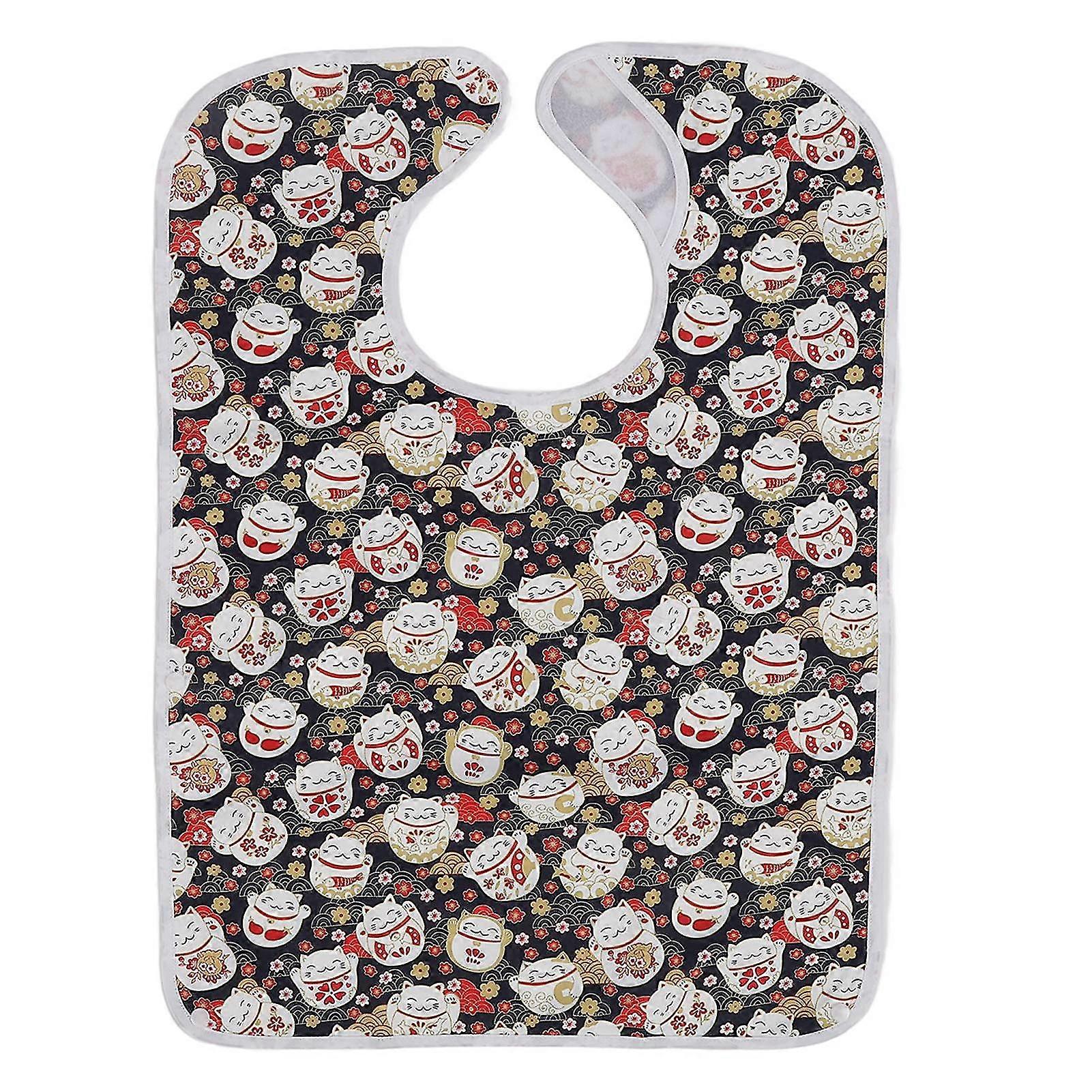 Elderly Cat Waterproof Reusable 3-Layer Bib with Easy Cleaning and Adjustable Straps