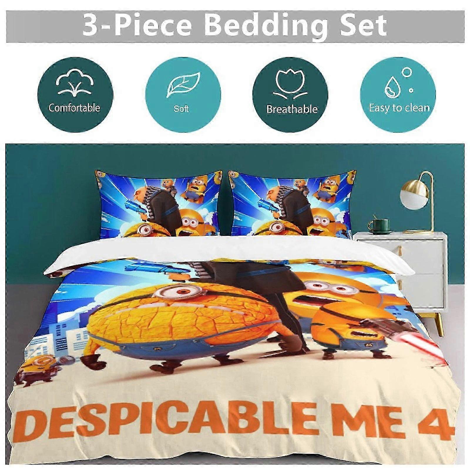 o3338 Bed Sheets Despicable Me Despicable Me3-Piece Bedding Set Wa And ...