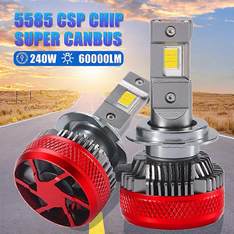 Carshark 240W H7 H4 LED Headlight Canbus 60000LM H1 H11 H8 H9 HB4 HB3 HIR2 9005 9006 9012 Turbo Lamp 6000K 5585 CSP Car Light