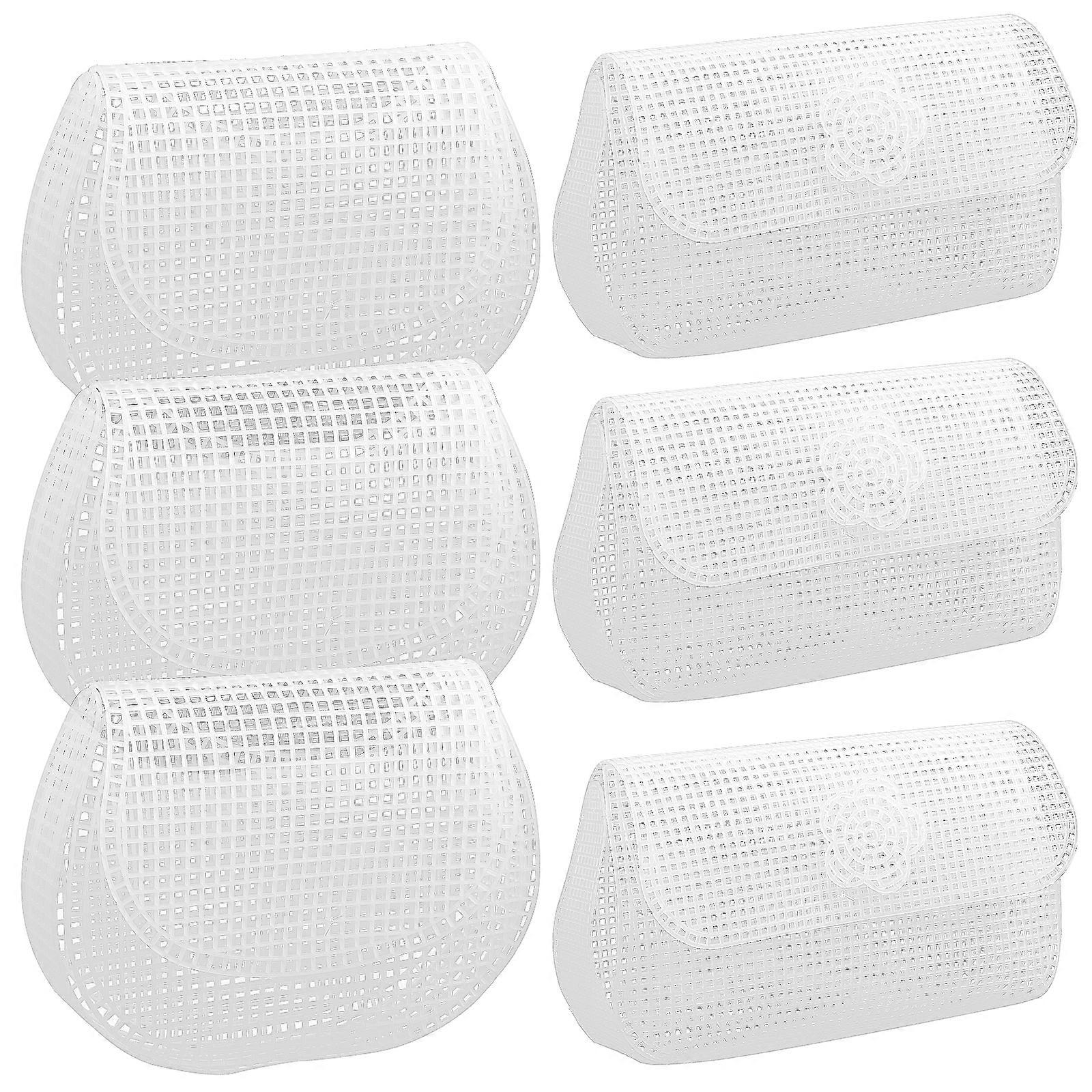 6pcs Mesh Canvas Sheets Crochet Bag Sewing Canvas Sheets Purse Making Accessories