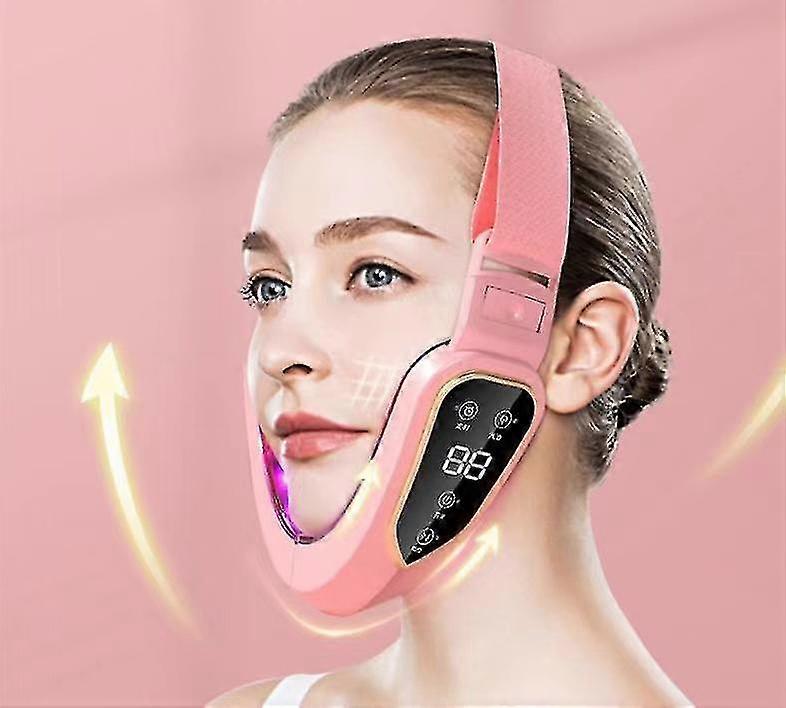 מכשיר הרמת פנים הוביל פוטון טיפול פנים הרזיה רטט מעסה כפול צ'ין V צורה הרמת פנים לבן