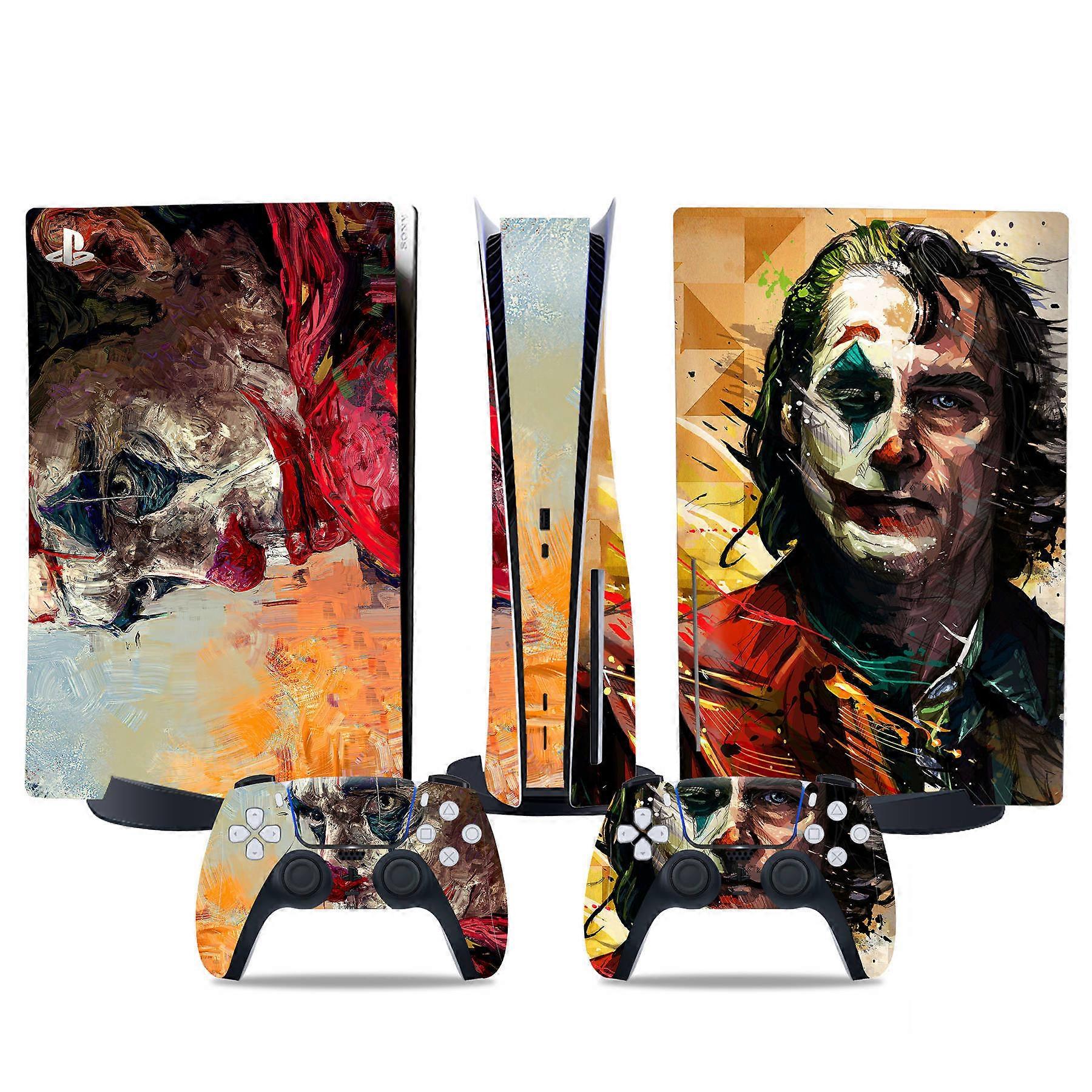 PS5 optical drive version sticker, cool PS5 skin, controller handle,for PS5 console and controller,DC cartoon,Joker10