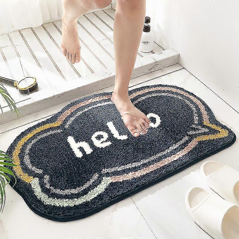 Bath Mat Non Slip Absorbent Shower Bathroom Rug Carpet Flocking Thickened