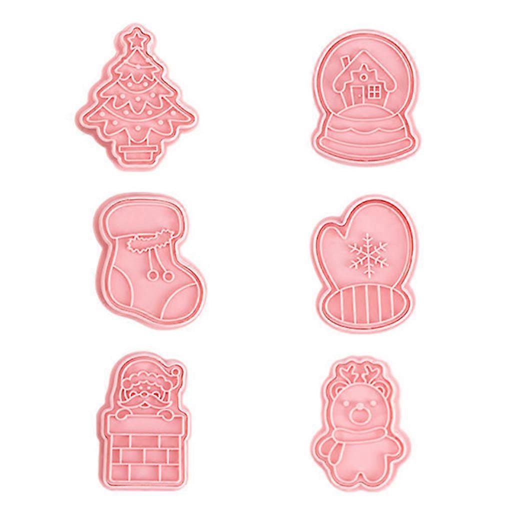 6 Pcs Plastic DIY Cookie Cutters Cartoon Kitchen Baking Tools Easy Cake Decor