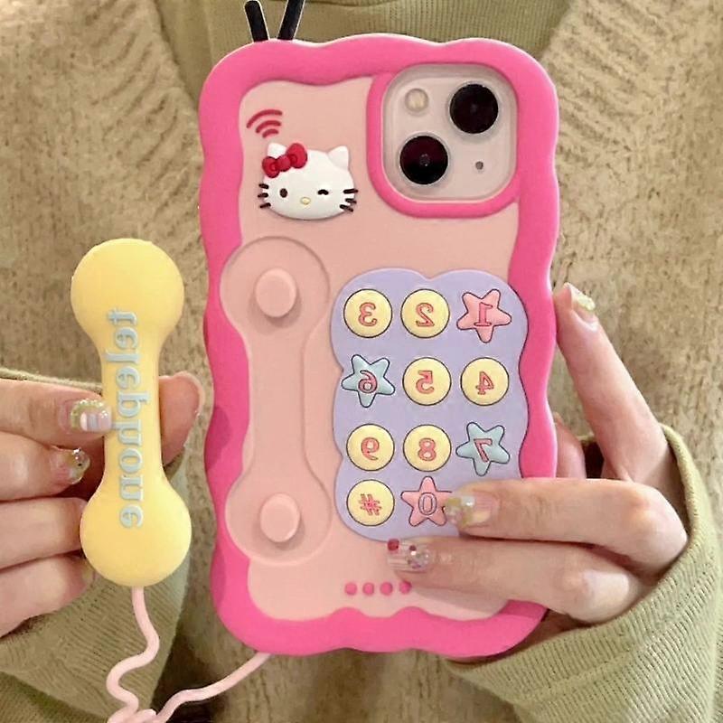 Hello Kitty Sanrio Anime telefonfodral för Iphone 14 13 12 11 Pro Max Kawaii Kreativitet Roligt fodral Täck nya söta tjejprodukter