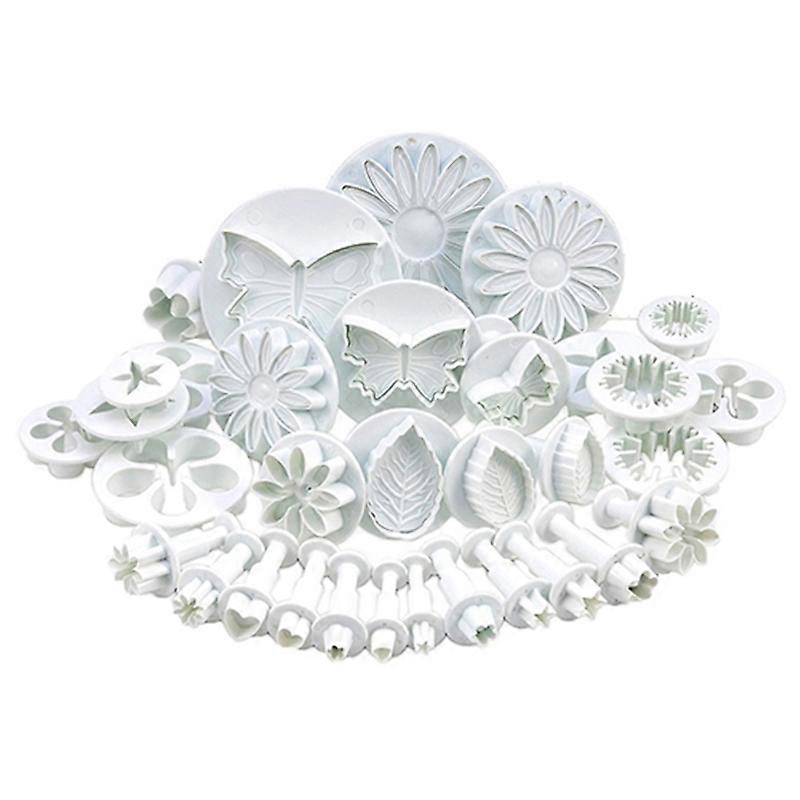 33 Pcs Cookie Stamp Different Patterns Safe Food Grade Plastic Cookie Stamp Set for Cake