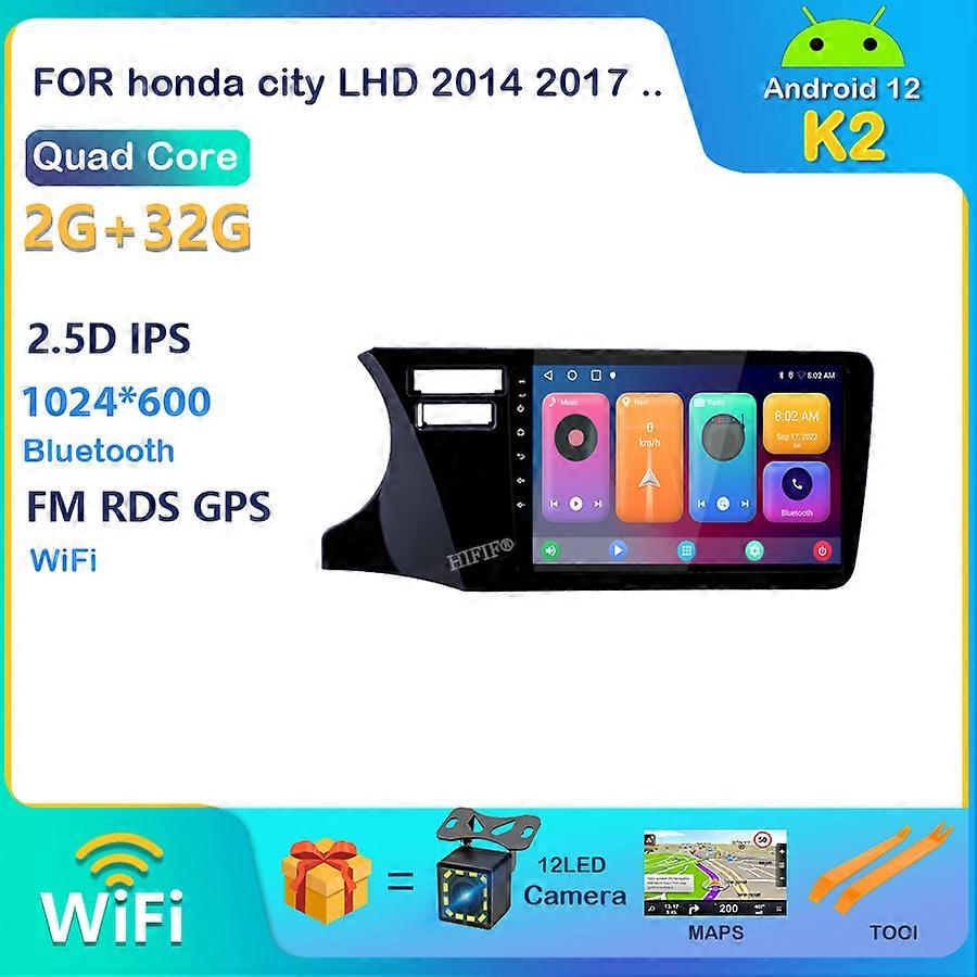 9" Android 12 RAM 2G Car Gps Dvd Player For Honda City LHD 2014 2017 Car Radio Multimedia Navigation Stereo Head Unit Dsp