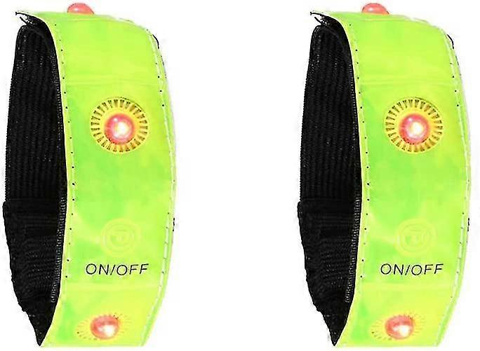 Reflective Bands Set Of 2 Safety Reflective Strips Led Bracelets Arm Reflectors With Led Reflectors For Clothing, 42.5 X 3 Cm