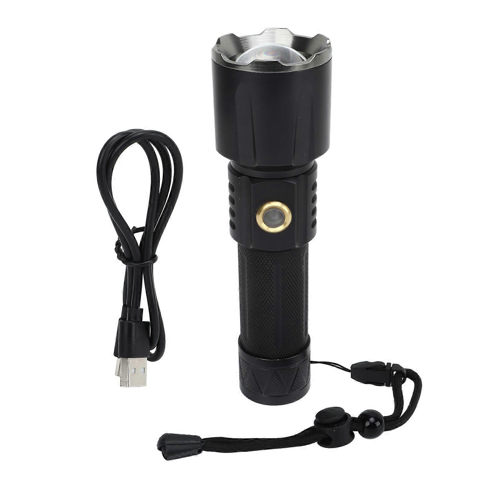 Zoomable Flashlight High Brightness White Light Type C Charging 1500m Long Range for Outdoor