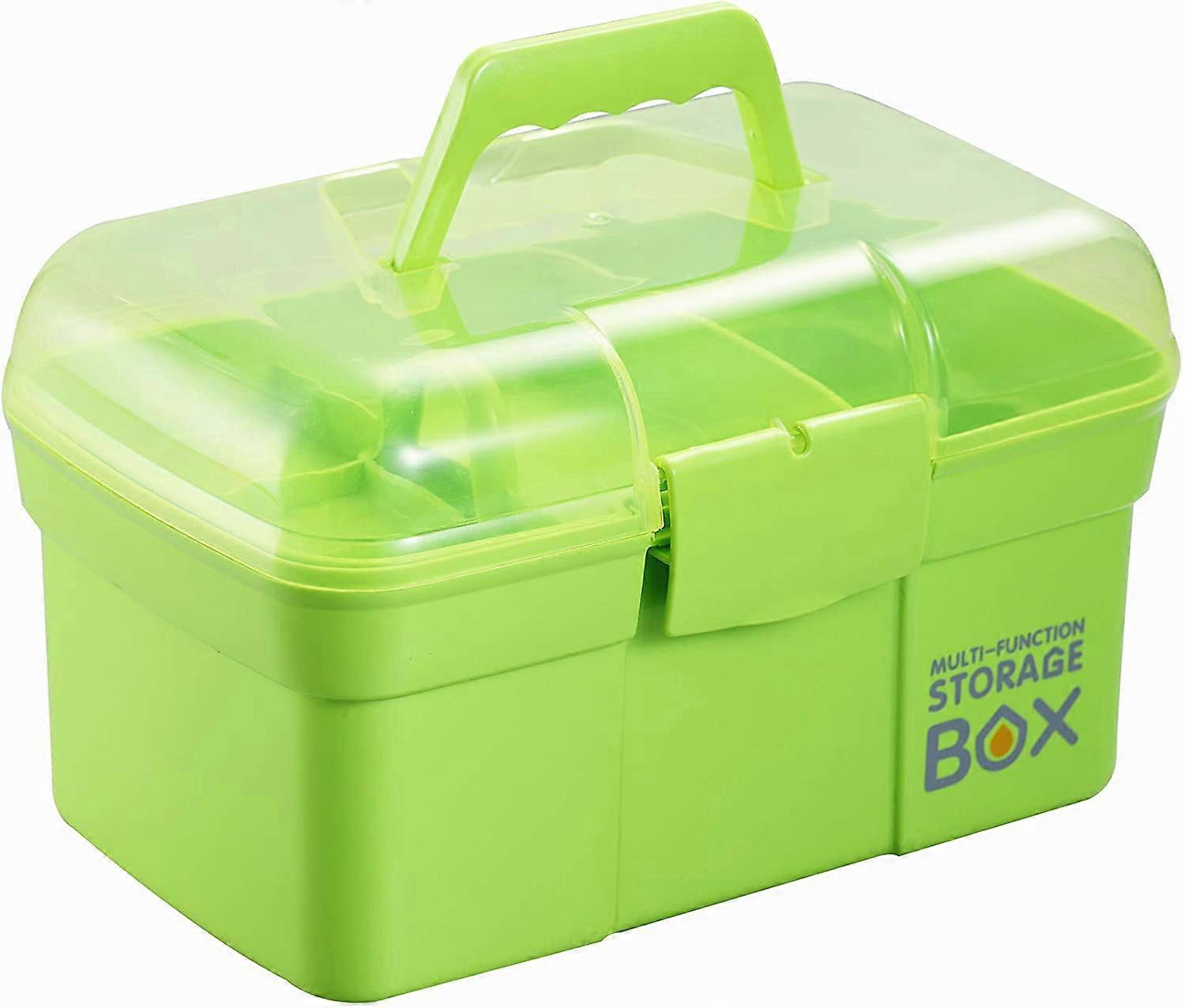 11'' Plastic Storage Box with Removable Tray, Multipurpose Organizer and Storage Case