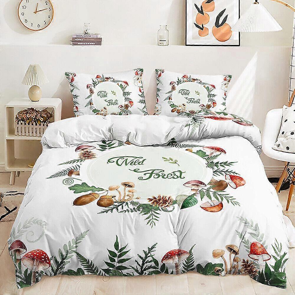 a1024 Lençóis de Cama Planta Cogumelo Mágico Colcha Conjunto de Capa de Edredom para Crianças Roupa de Cama Capa de Edredom Conjunto de 3 Peças (1 Capa de Edredom + 2 Fronhas) Tm