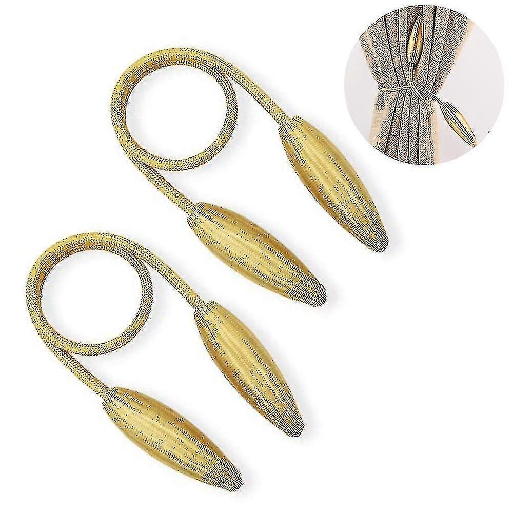 2 Pieces Magnetic Curtain Tie Backs -convenient Drape Tie Backs, European Drapes Clips Rope Holdbacks For Home