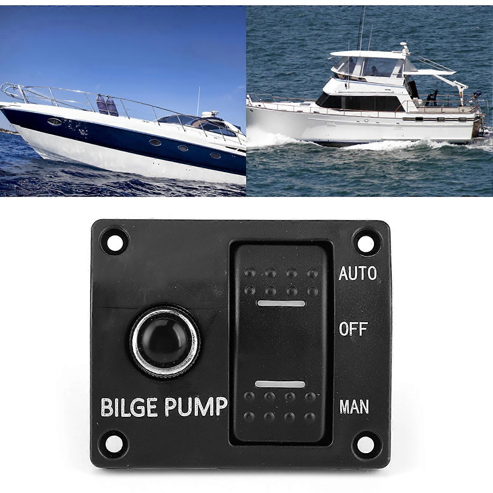 3Way Bilge Pump Switch Panel 12V 24V Bilge Pump Control Panel With LED Indicator BuiltIn 15A Circuit Breaker