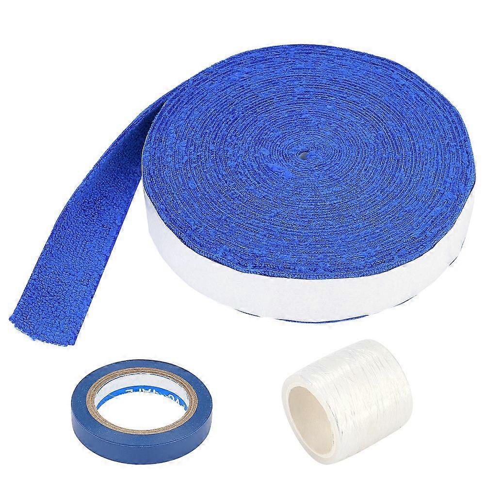 3 Rolls 3 Style Plastic Racket Hand Glue Base Film with Adhesive Back Mixed Color 10~34x0.1mm 1roll/style