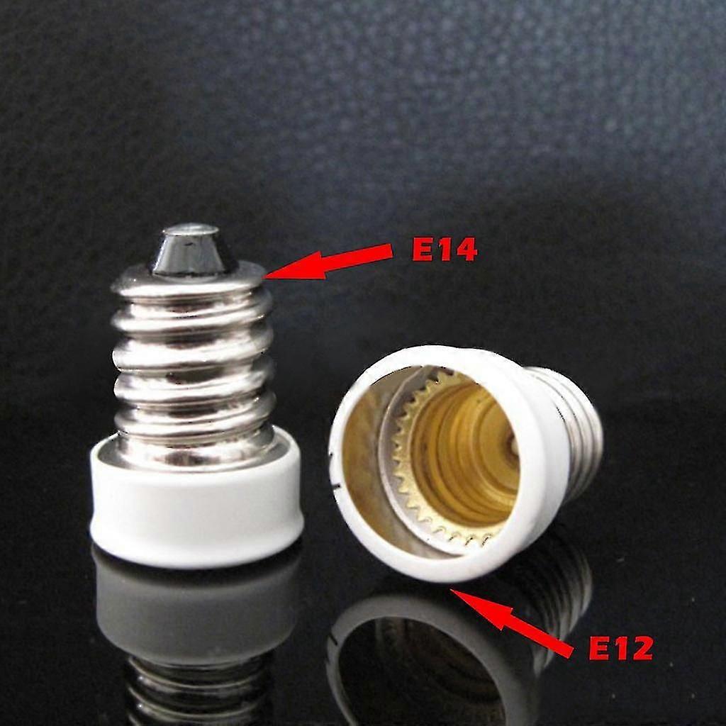 2pcs E14 à E12 Adaptateur Convertisseur Lampe Support De Base Socket Pour E14 Led Ampoule