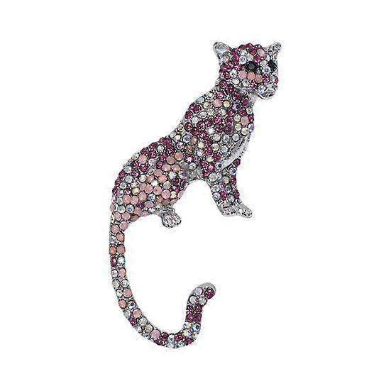 Unisex Brooch Realistic Cheetah Shape Rhinestone Anti-slip Bag Coat Collar Hat Scarf