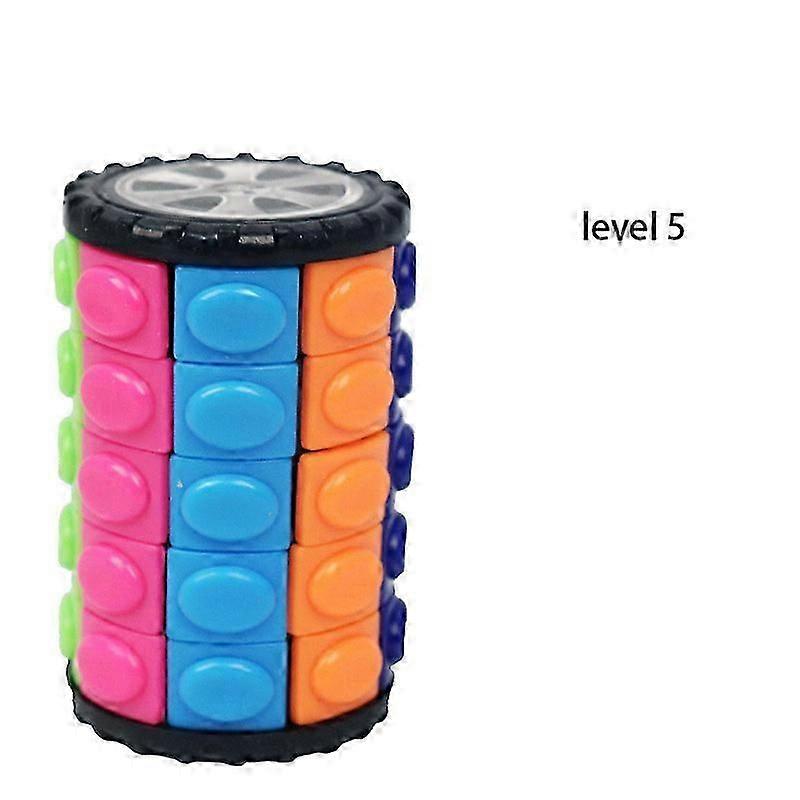 Magic Cube Anti-stress Tower Cube Stress Reliever Toys Decompression 3d Rotate Slide Cylinder Magic Cube For Kids Adults Gifts