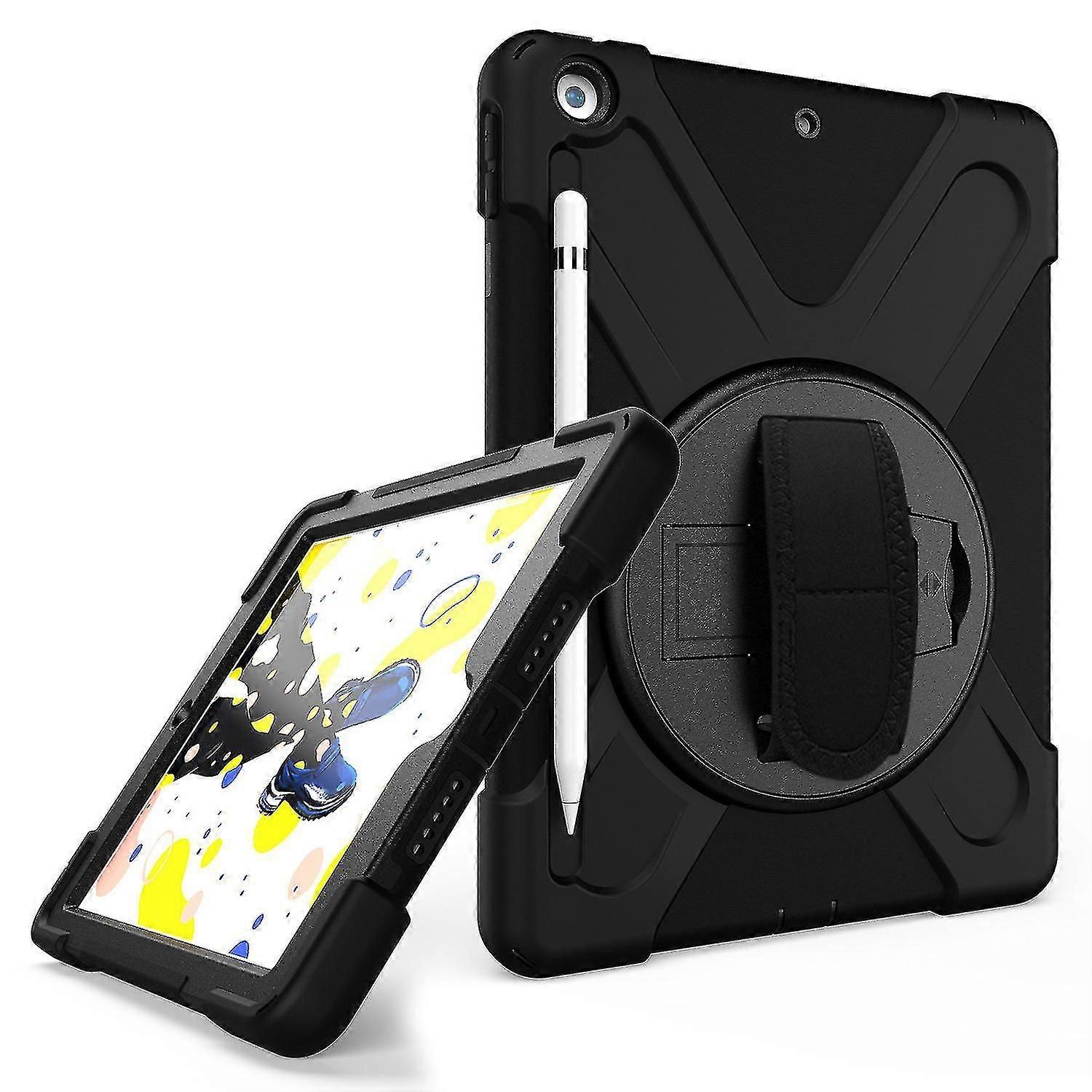 Ipad 10.2 Case Ipad 9/8/7 Generation Case, Heavy Duty Child Protective Case With Pen Holder Hand Strap Shoulder Strap