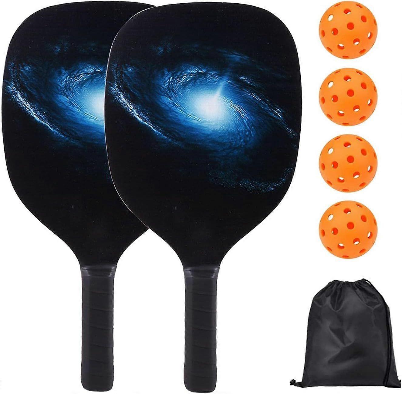 Pickleball Racket Set Wood Comfortable Pad Grip Accessories Pickleball Equipment for Beginners, Intermediates, Professionals Portable