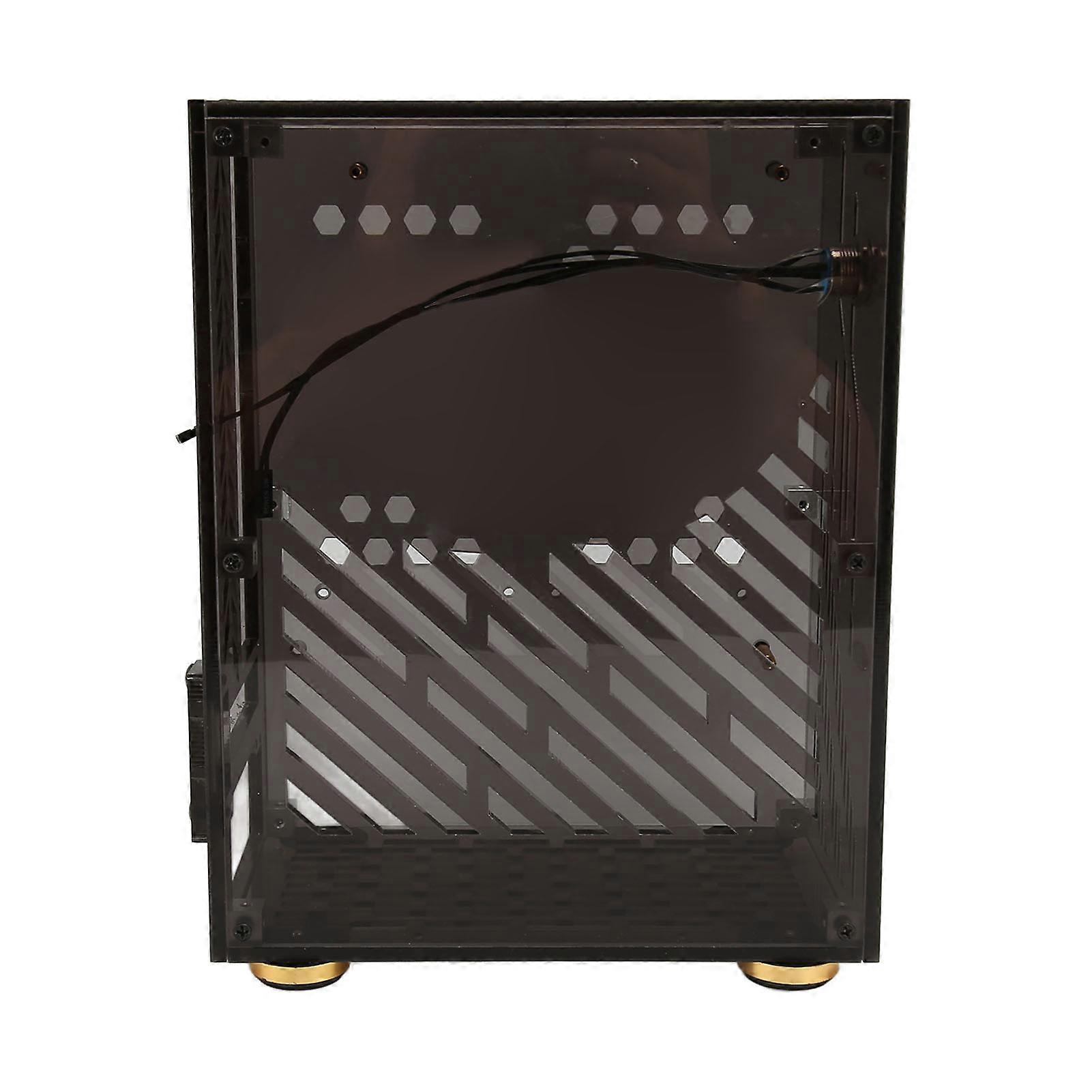 Mini ITX Case 4.3L Clear Acrylic Panel 360 Degree Cooling for FLEX Power Supply