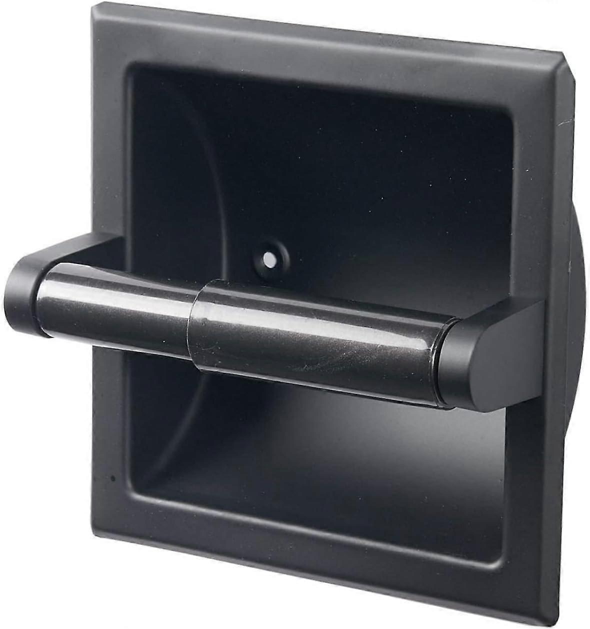 Matte Black Toilet Paper Holder Set for Bathroom, Wall-Mounted, Space-Saving Design, Durable Metal, Modern Style
