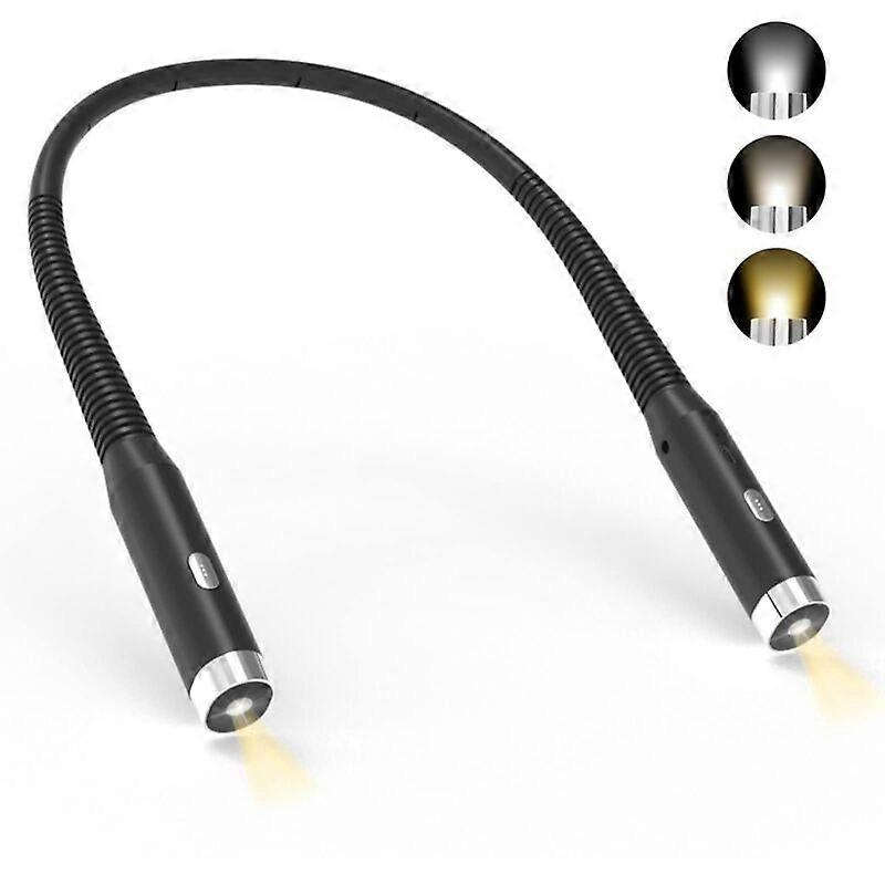 Neck Reading Light-Rechargeable Reading Lamp3 Adjustable Brightness Levels-360Foldable-USB LED Reading Light for Travel