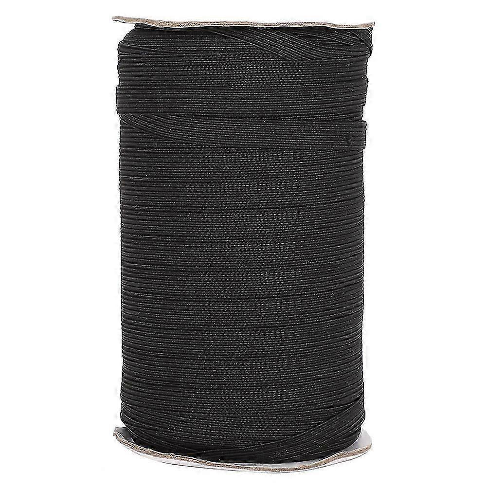 100 Yards Elastic Band Flat Flexible Rope Ribbon Mouth Muffle Clothes Accessories 10mm(Black )