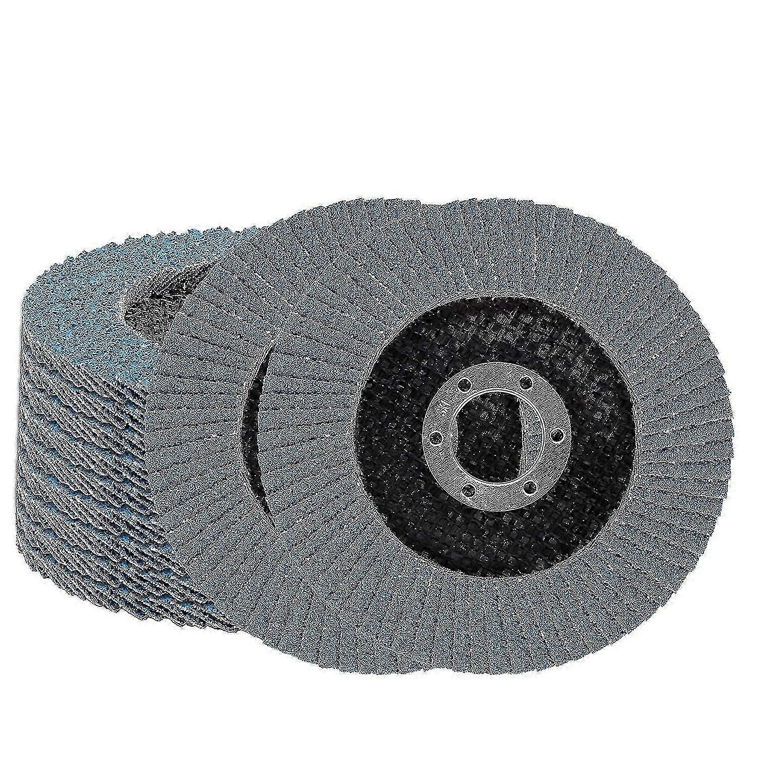 10 stk 4,5 tommer 60 # slibeskiver Aluminiumoxid slibeskiver med høj densitet Slibeskiver til metal- og træslibning (fd060)