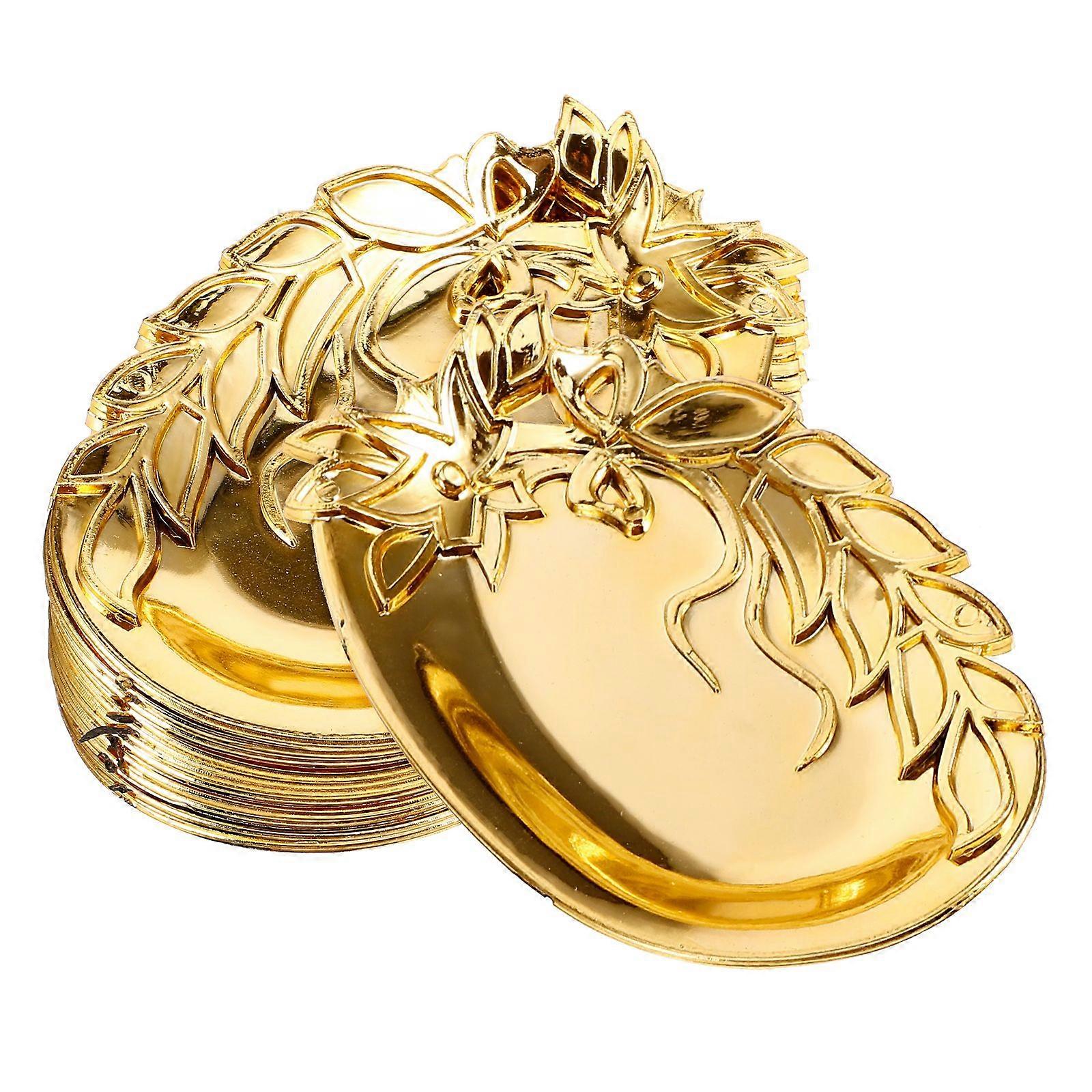 12pcs Appetizer Service Plates Western Style Plastic Multi-purpose Candy Nuts Plates