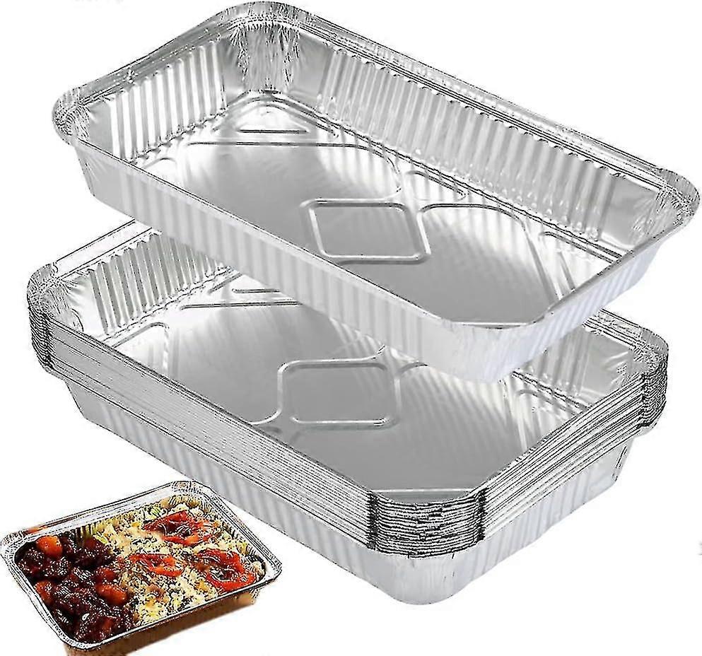 25 包铝箔托盘一次性铝箔盘大型铝箔食品容器，无盖