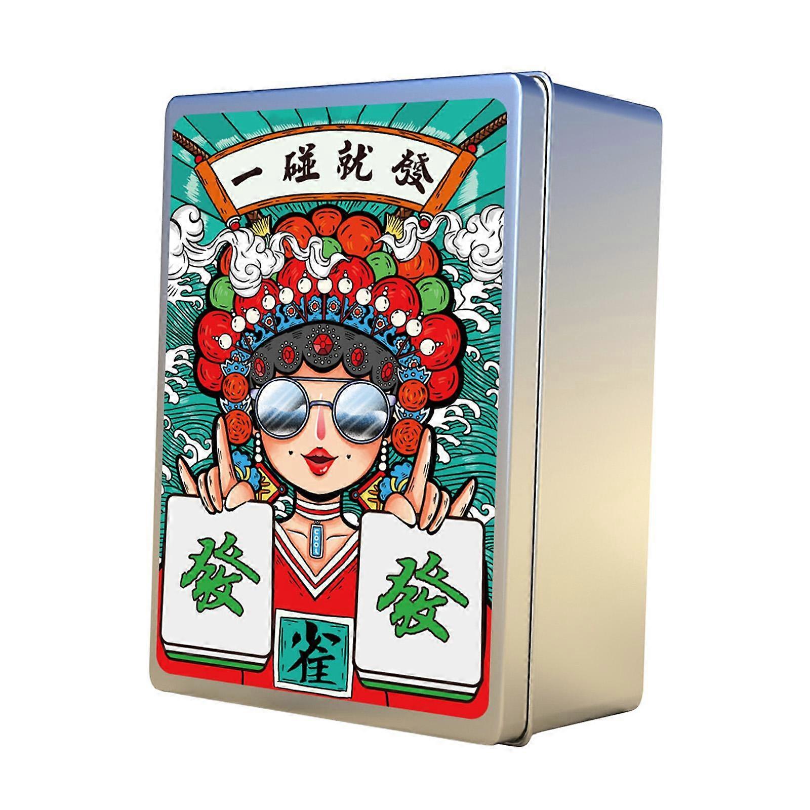 Mahjong Playing Cards with Dice Leisure Game Compact and
