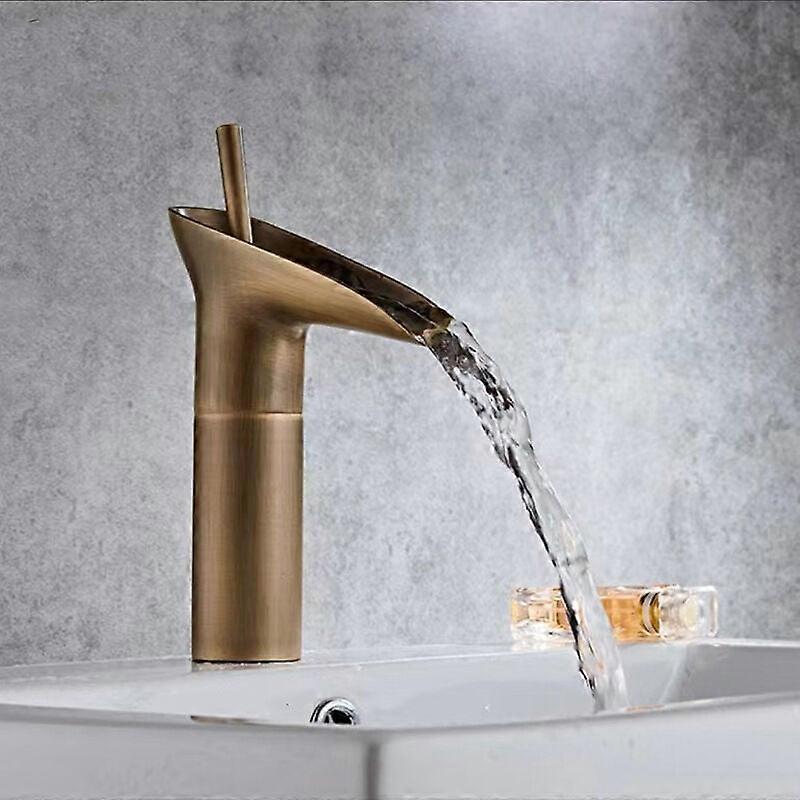 Faucet, Wind, Waterfall, Bathroom, Solid Brass, Antique Brass