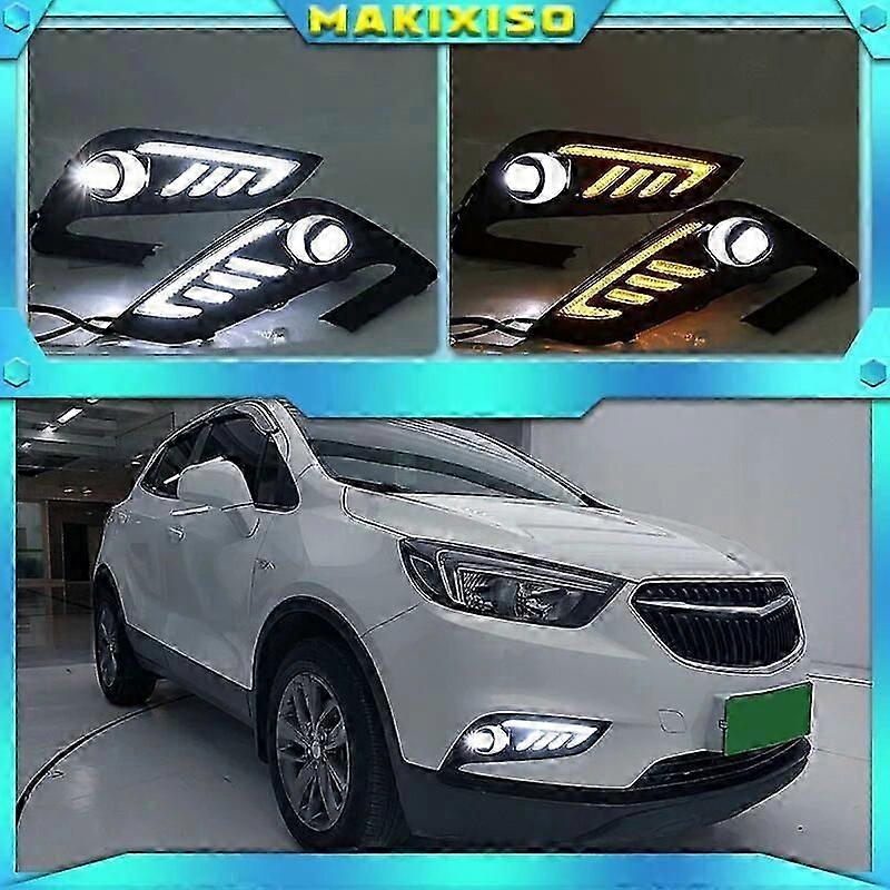 Compatible 2PCS For Buick Encore 2016 2017 2018 Front LED Daytime Running Light Driving DRL Fog Light fog lamp