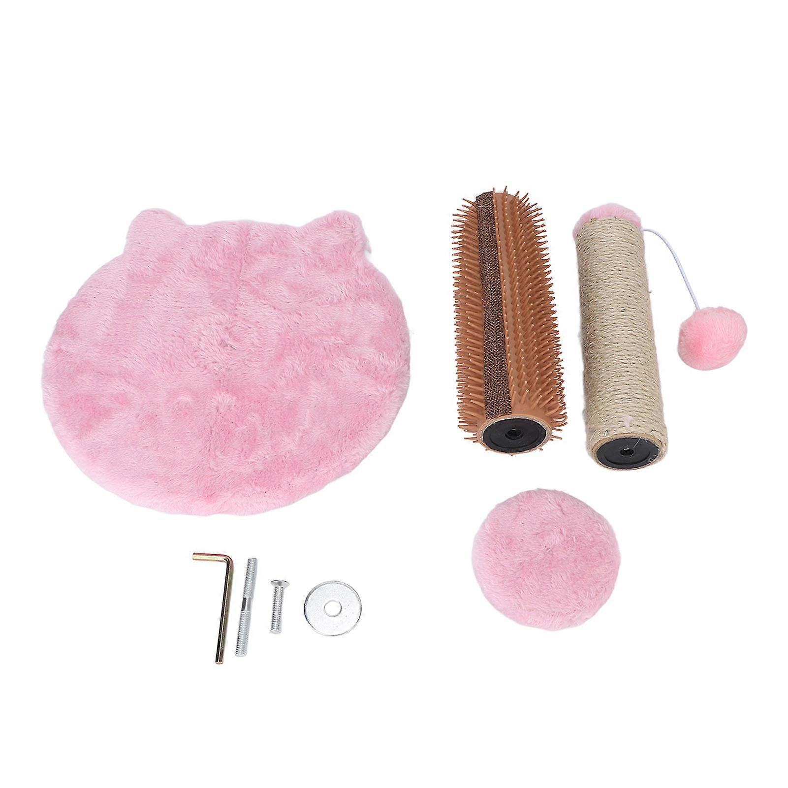 Cat Scratching Post Stable Scratch Resistant Sisal Cat Post with Base and Plush Toy for Pet Cats