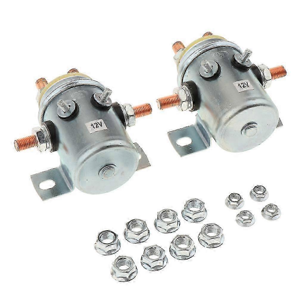2-Pack 200A 12V Continuous Duty Solenoid Relay for Winch Motor & Automotive 6-Terminal