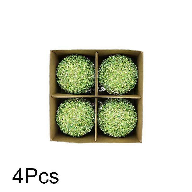 4Pcs Fashion Christmas Balls Pearl Sequin Xmas Tree Pendant Hanging Ornaments Home Decor Party Scene
