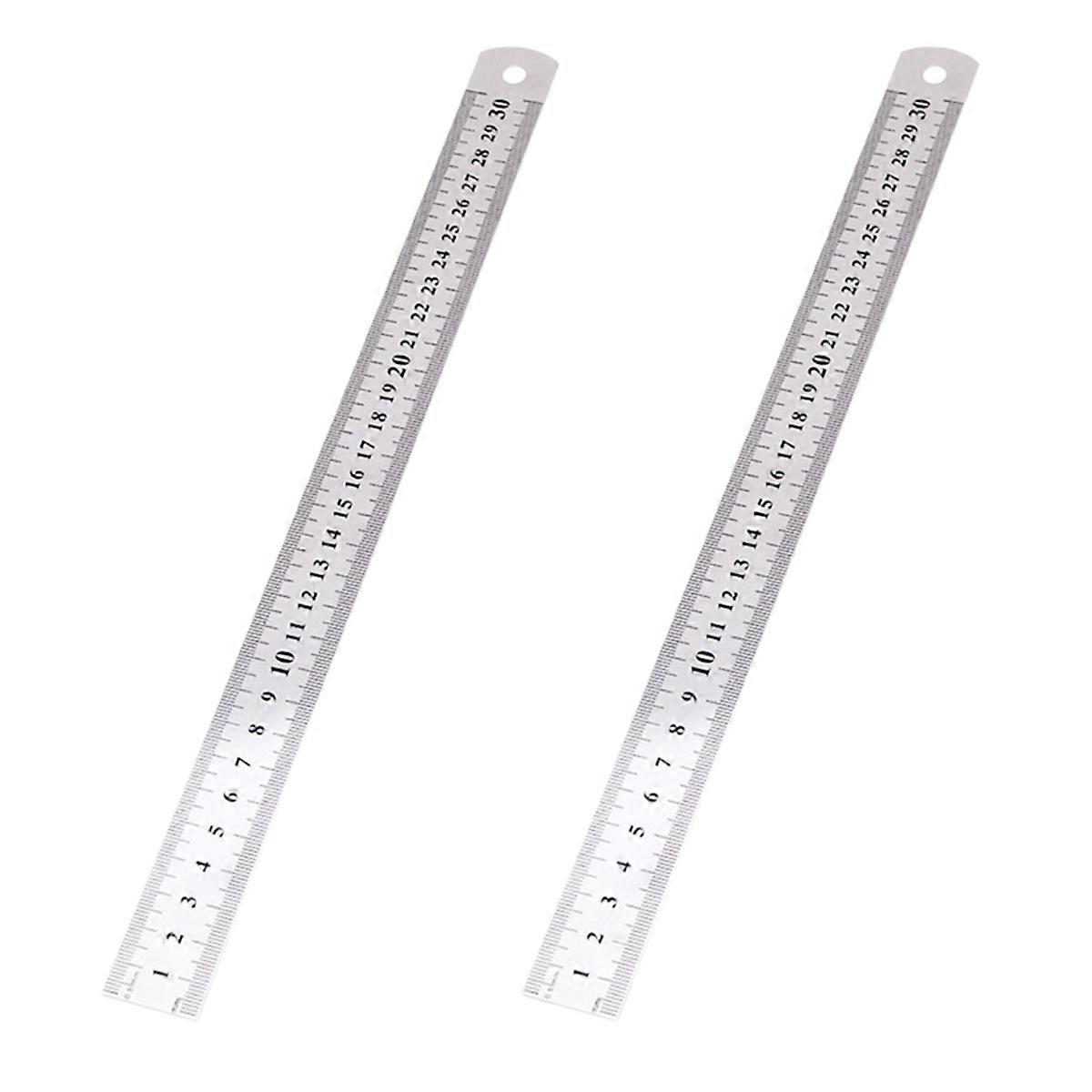 Stahllineale, Metalllineale, 2er-Set -30 cm