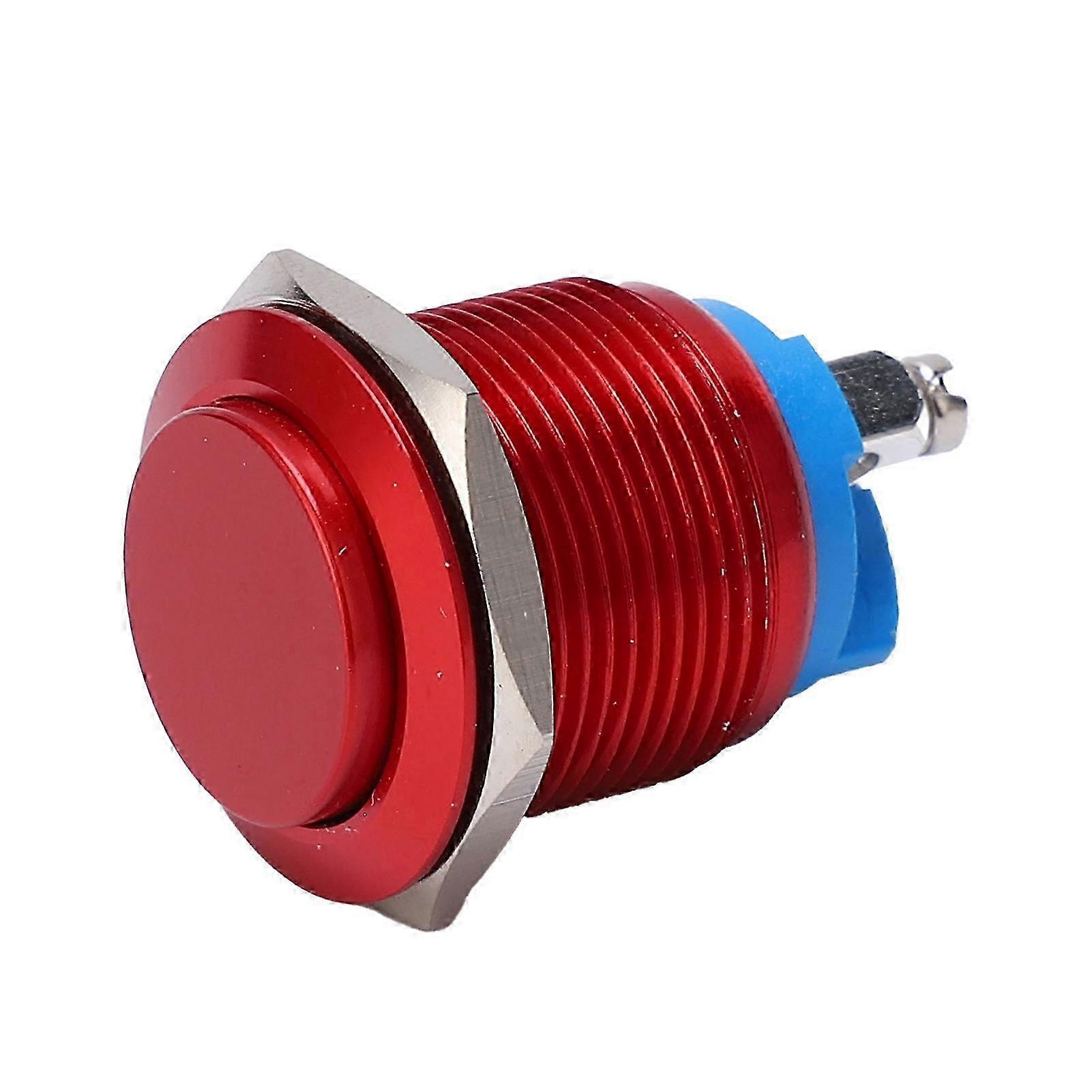 Metal Push Button Switch High Head Full Oxidation SelfReset Jog Screw Foot Power Control 19mm(Red )