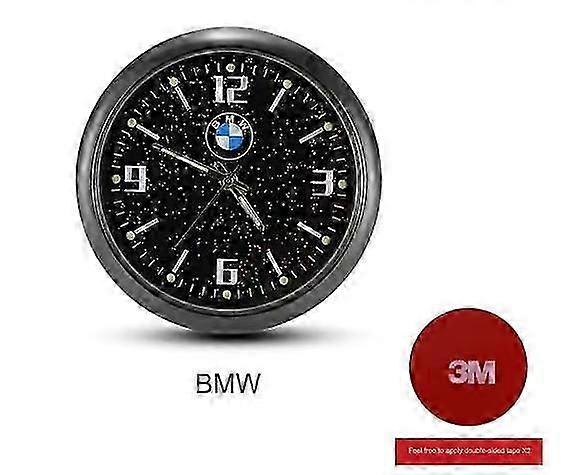 Star Luminous Auto Dashboard Clock Mini Luminous Electronic Clock Quartz Watch (bmw)