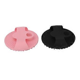 Silicone Body Scrubber Round Bath Brush Multifunctional Silicone Shower Brush Black Pink-Good