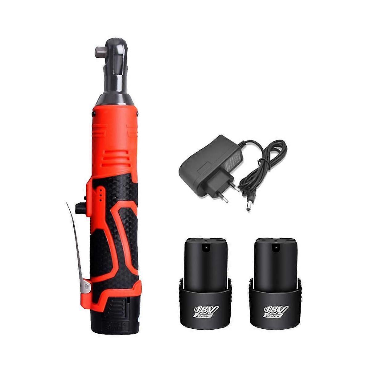 18V Cordless Electric Wrench Ratchet Wrench Set Angle Drill Screwdriver Auto Repair Tool EU Plug