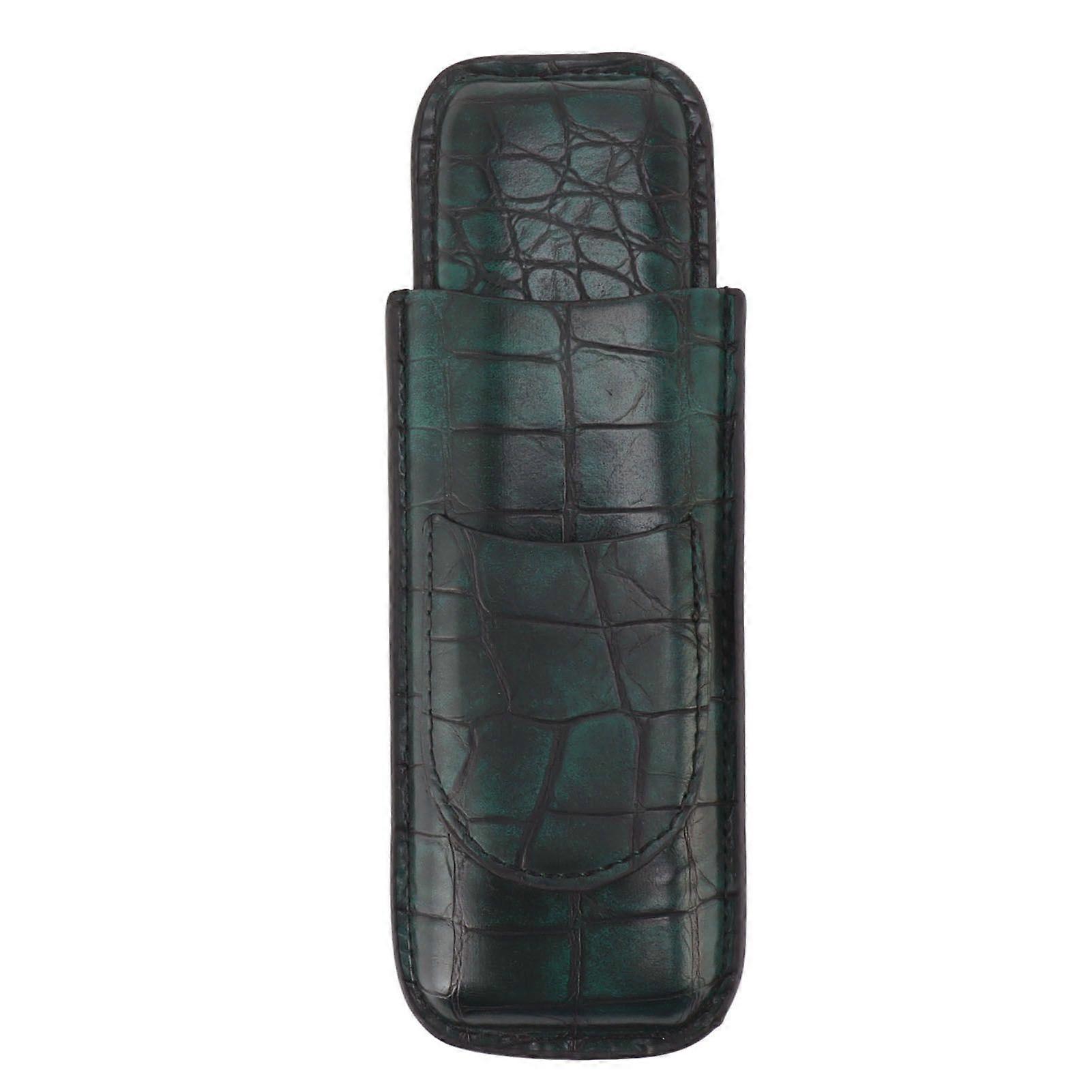 2 Finger Cigar Case Vanntett Portable Artificial Leather Cigar Case Box for menn Office Business