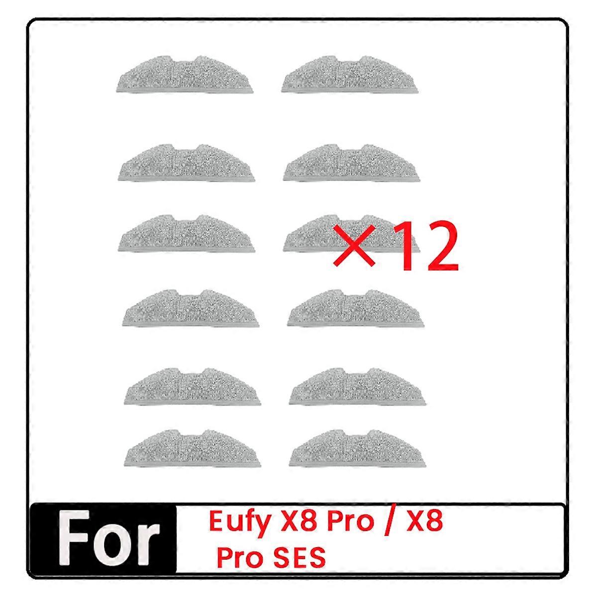 12 Pcs Rag For Eufy X8 Pro / X8 Pro SES Robot Vacuum Cleaner Parts