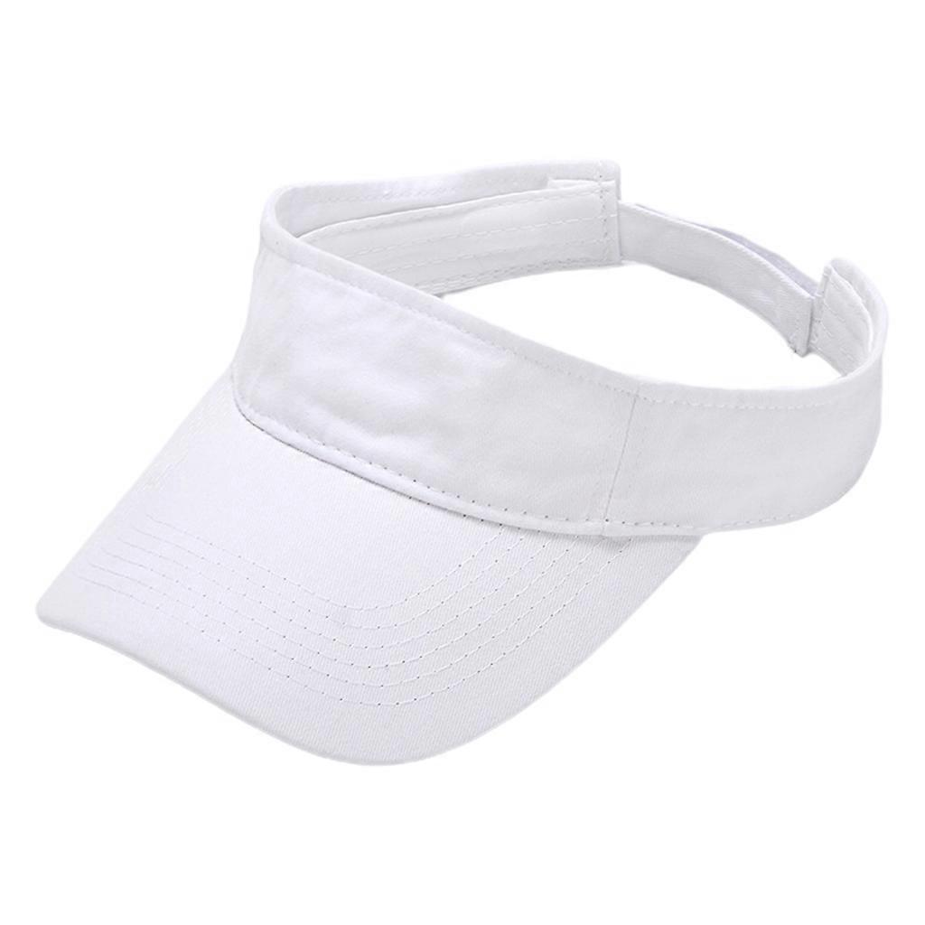Women Men Washed Denim Empty Top Baseball Cap Solid Color Outdoor Sunscreen Hat  White