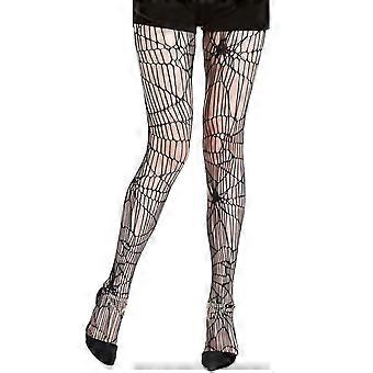 Womens Patterned Tights Fishnet Halloween Pantyhose High Waist Stockings Hollow Mesh Tights Nylon Leggings  spider web skull