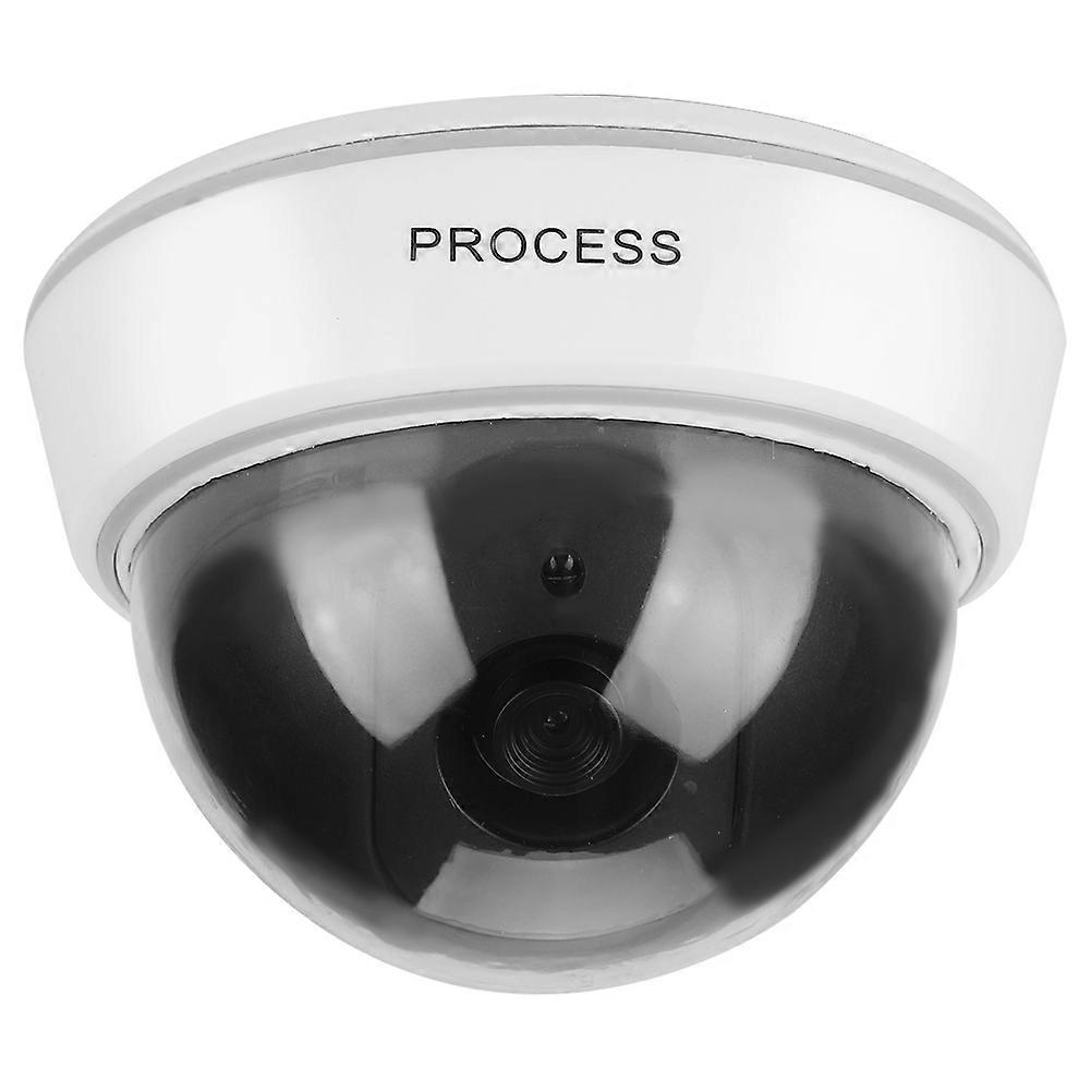 White Dome Dummy Security Camera with Flashing Red LED, 12.5cm