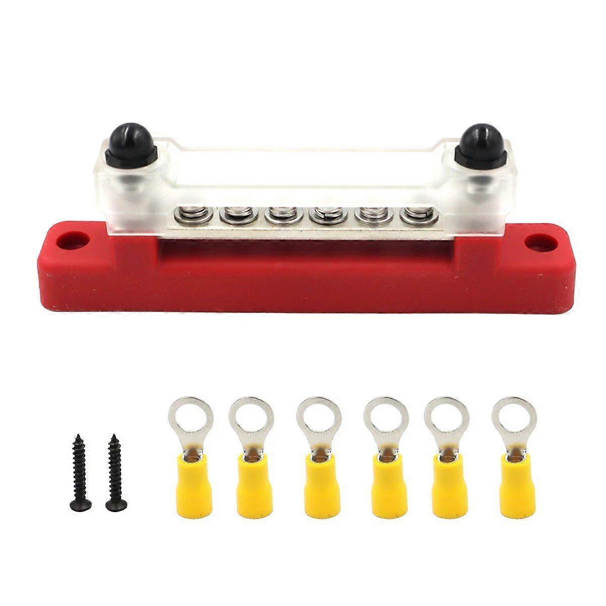 Car Terminal Block Negative Bus Bar 150A 12V Power Distribution Block M6 Termianl Bus for Automotive Boat Solar System