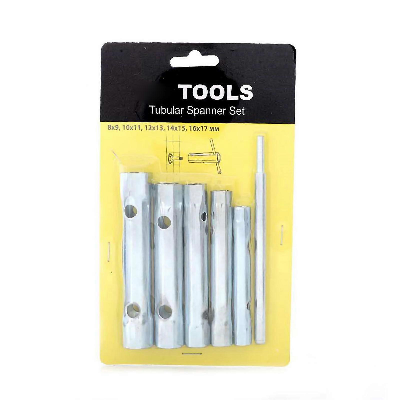 6 Pcs Set Spark Plug Socket Spanner 8mm - 17mm High Carbon Steel Hex Socket Wrench Tool for Spark Plugs