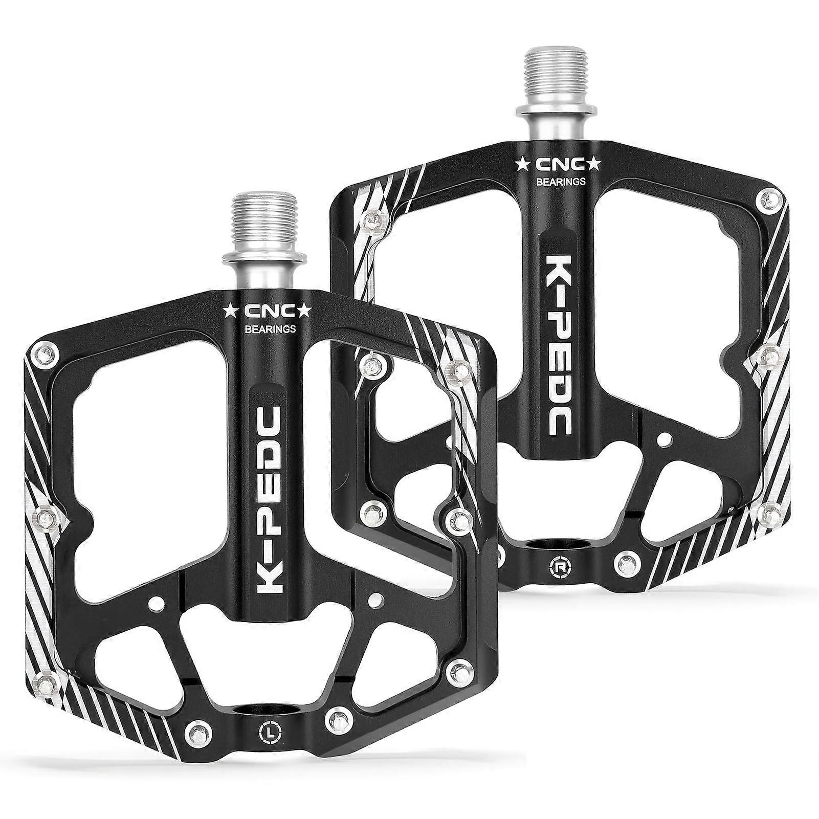 Bicycle pedal aluminum alloy 9/16 'Bicycle pedal MTB large platform flat slip bicycle pedals 3 Rulmanlı mountain bikes, road, for BMX