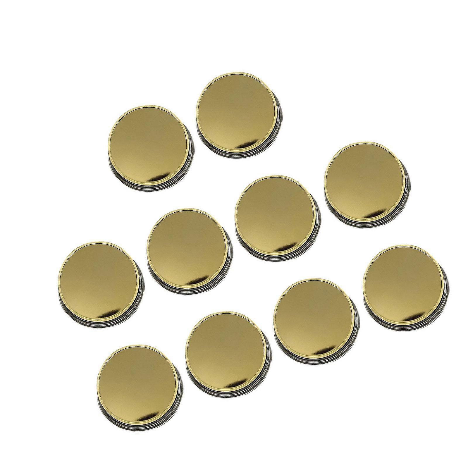 Pack of 10 Engraving Mirrored Blanks Challenge Coin Solid Brass Plated 40mm with Clear Protective Case for Crafting